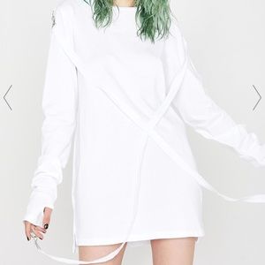 New with tags! Chain long sleeve white dress